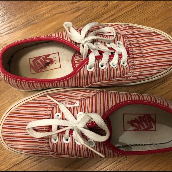 Red and white striped vans - Picture 2 of 3